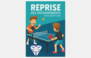 Reprise des entraînements le 8 SEPT. 2025